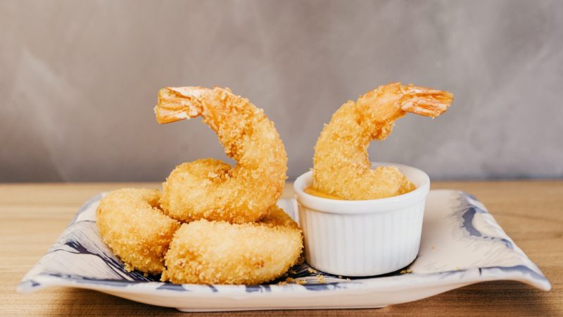 Des crevettes panées au parmesan