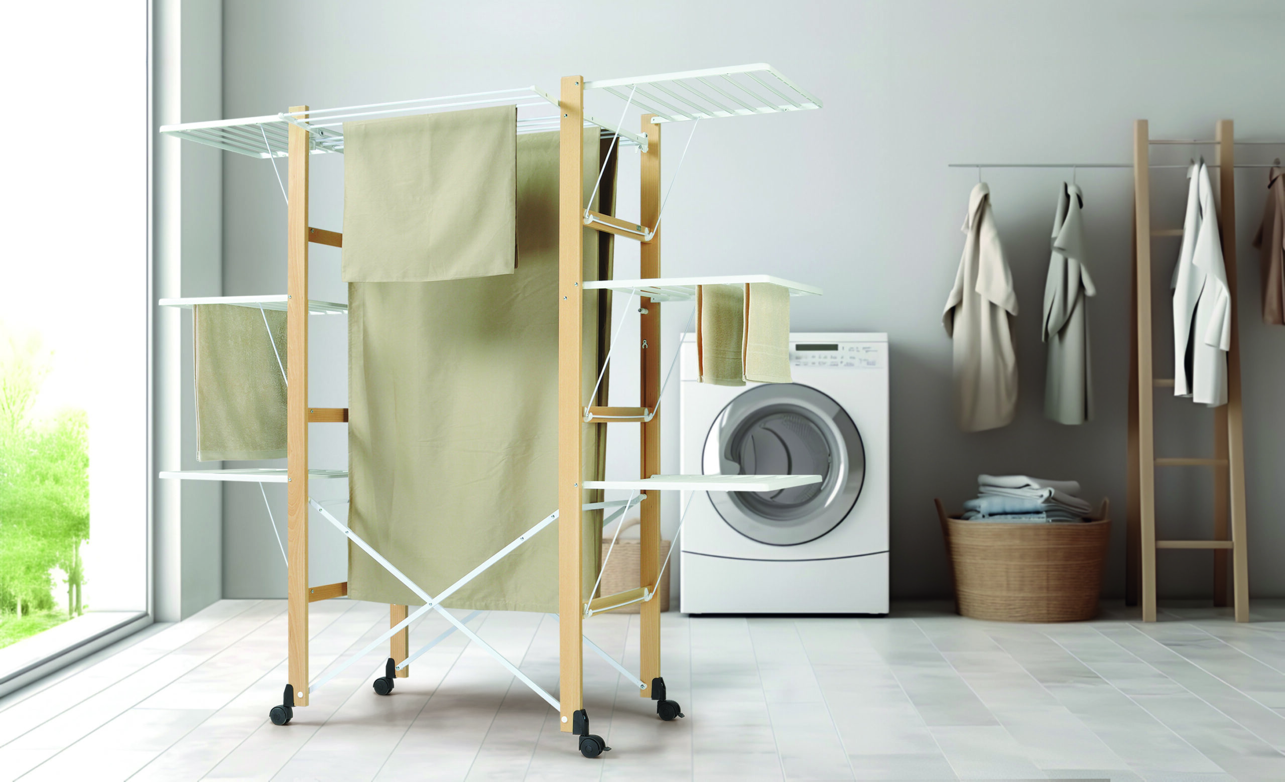 bois écologique étendoir à linge