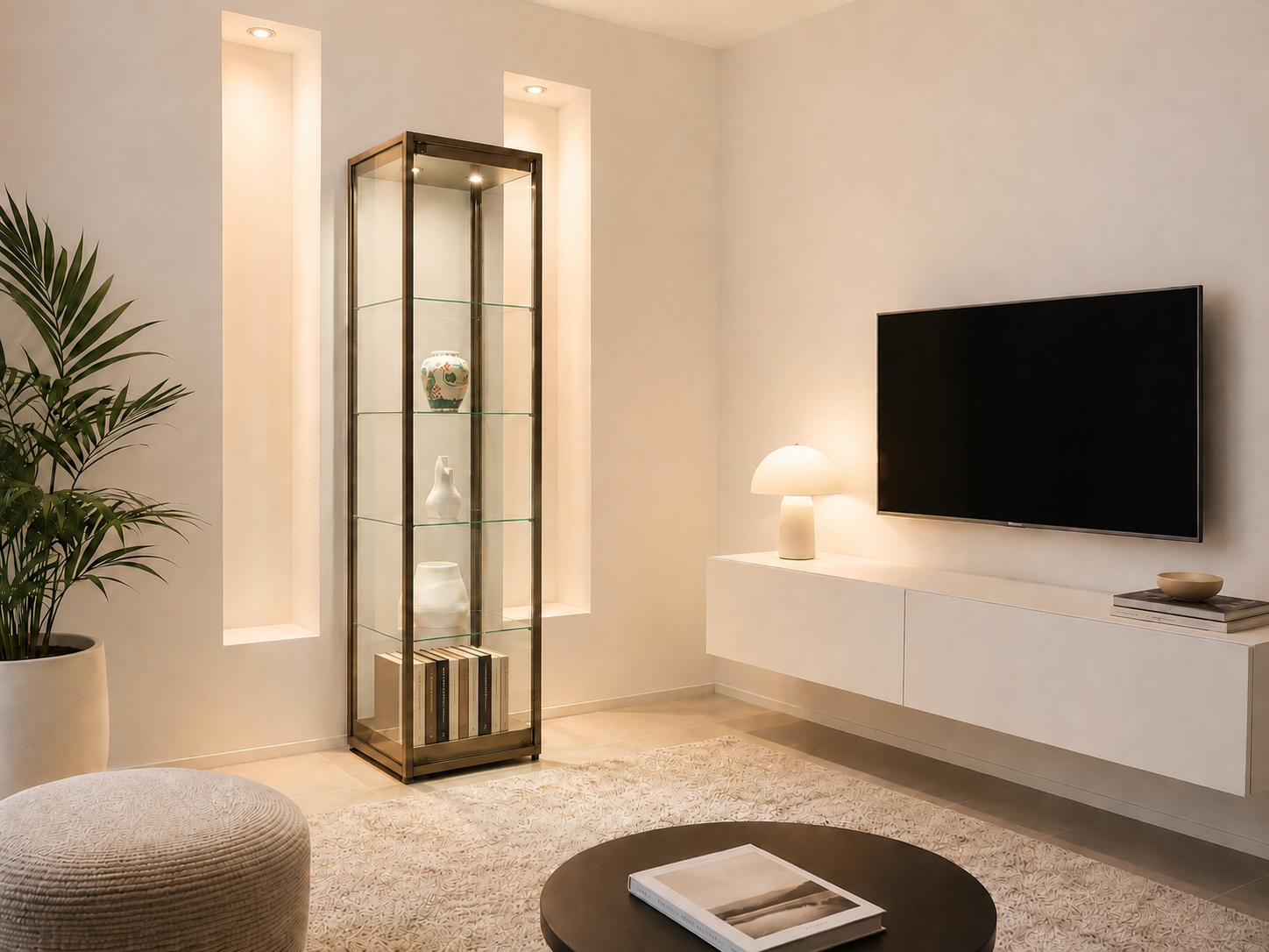 vitrine en verre bronze