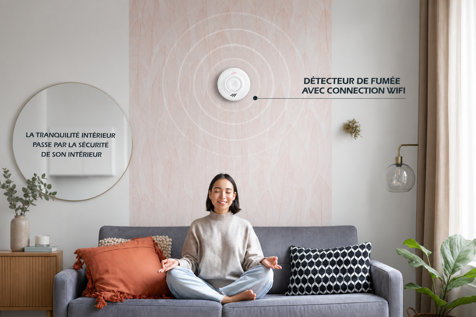 Détecteur de fumée connecté habitation sécurité