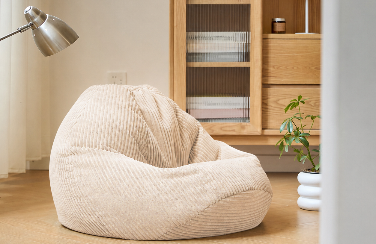 déco scandinave salon moderne pouf
