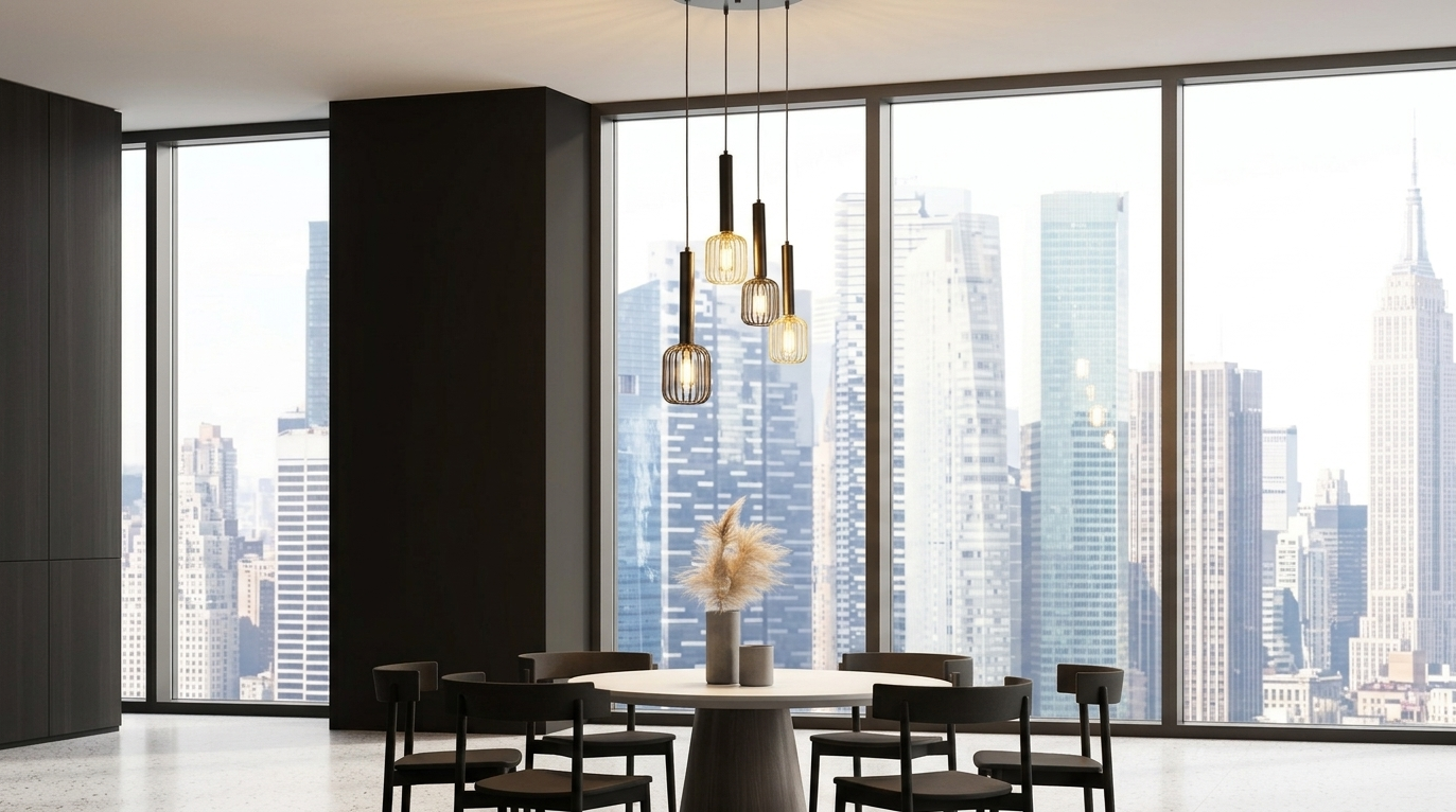 tendances luminaires 2026-2027 suspension en verre ambré moderne