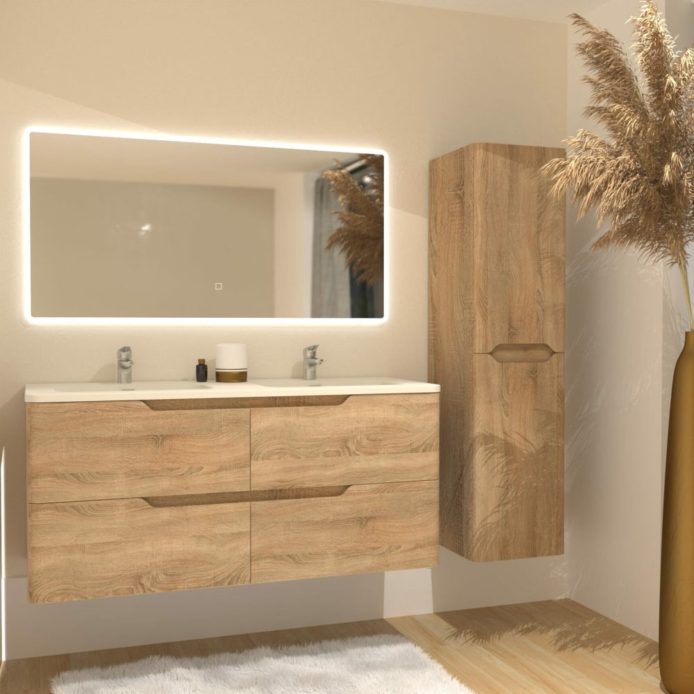 salle de bain pratique et design meuble bois clair luna
