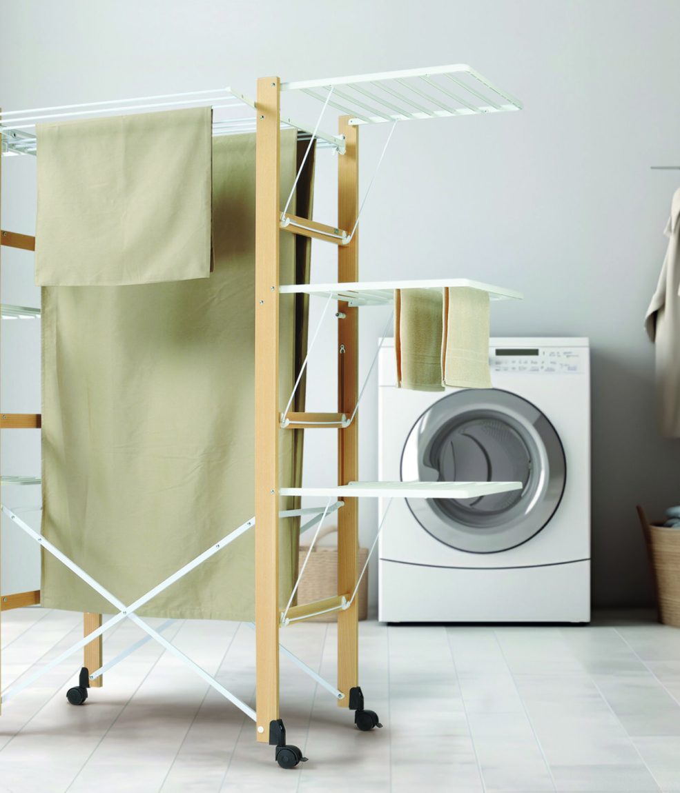 bois écologique étendoir à linge buanderie