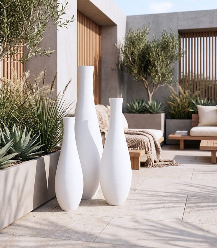 cache-pots Iriso vase blanc extérieur